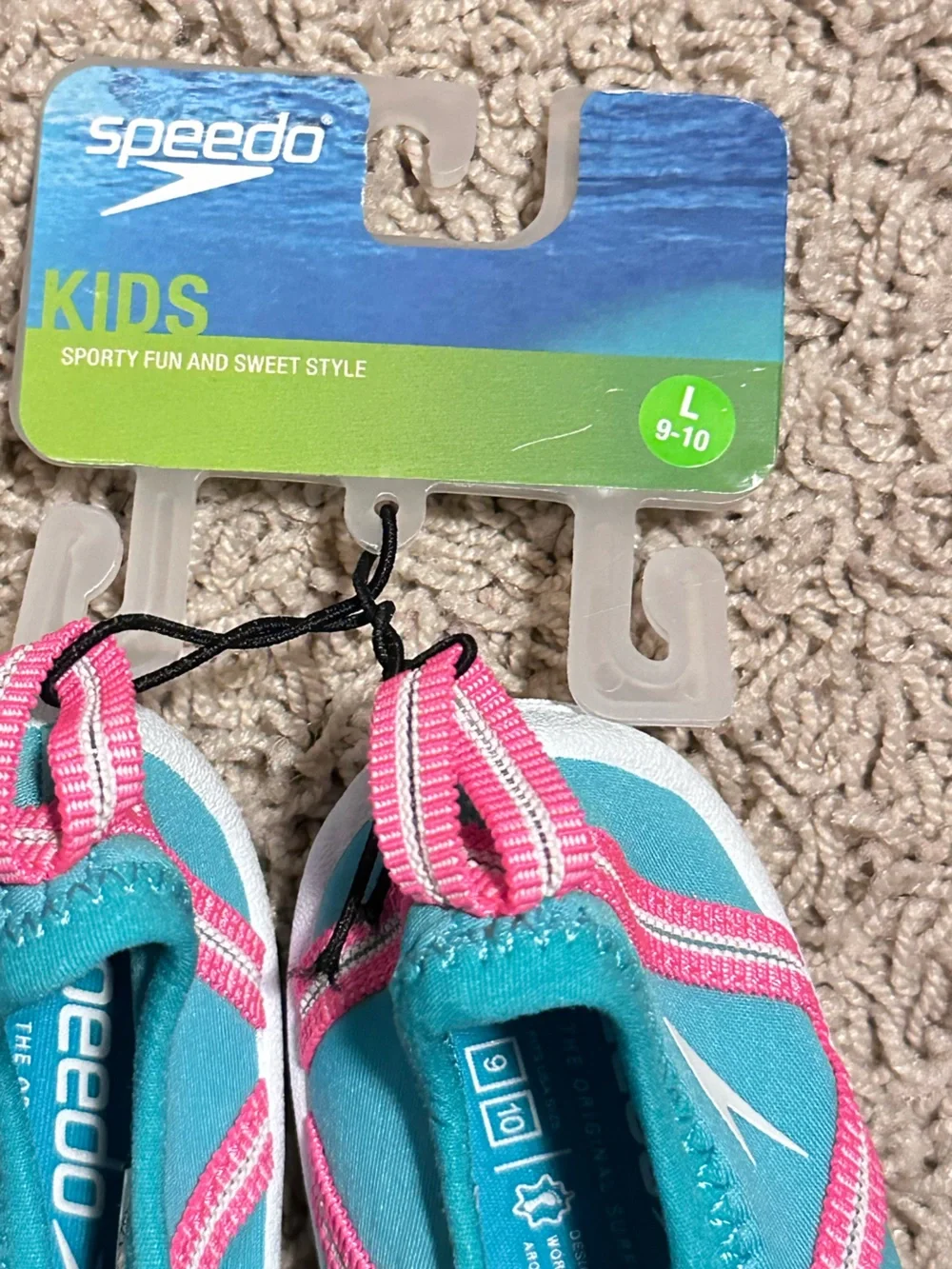 SPEEDO Toddler size 9-10 Large Water Pool Mesh Elastic Slip-On Shoes NEW